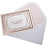 Neviti Geo Blush – Juego de Tarjetas y Sobres para Dama de Honor con Texto en inglés- Paquete de 3
